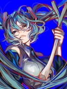 1girl absurdres aqua_hair aqua_necktie bare_shoulders blue_background breasts collared_shirt detached_sleeves floating_hair food grey_shirt hair_between_eyes hair_ornament hand_up hatsune_miku head_tilt highres holding holding_food long_hair looking_at_viewer medium_breasts necktie parted_lips raised_eyebrow shirt sidelocks simple_background sleeveless sleeveless_shirt solo spring_onion twintails uji_kintoki-kun upper_body very_long_hair vocaloid white_mouth rating:g score:0 post #10175919