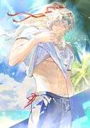 1boy abs absurdres black_pants blue-tinted_eyewear closed_mouth clothes_lift covered_pectorals eyewear_on_head from_below hair_over_one_eye highres honkai:_star_rail honkai_(series) jing_yuan lifting_own_clothes long_hair looking_at_viewer male_focus male_underwear male_underwear_peek mole mole_under_eye navel pants pectorals ponytail shirt shirt_lift simple_bird solo tinted_eyewear underwear watermark weibo_watermark weishiji white_hair white_male_underwear white_shirt yellow-framed_eyewear yellow_eyes rating:s score:2 post #10165926