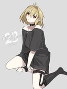 1girl absurdres antenna_hair arcueid_brunestud arm_warmers bare_shoulders black_arm_warmers black_shirt blonde_hair bracelet breasts choker cosplay dated ear_piercing elizabeth_bathory_(perfect)_(fate) elizabeth_bathory_(perfect)_(first_ascension)_(fate) elizabeth_bathory_(perfect)_(first_ascension)_(fate)_(cosplay) english_commentary highres index_ring jewelry jonyeld kneehighs large_breasts long_shirt looking_at_viewer loose_clothes loose_shirt necklace no_pants off-shoulder_shirt off_shoulder oversized_clothes oversized_shirt piercing punk red_eyes shirt short_hair silver_bracelet silver_necklace silver_ring single_arm_warmer socks solo studded_choker studded_thigh_strap t-shirt thigh_strap tsukihime rating:s score:9 post #10163195