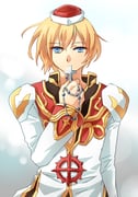 1boy biretta black_shirt blonde_hair blue_eyes coat commentary_request cross cross_necklace cross_of_prontera gold_trim grey_background hat high_priest_(ragnarok_online) holding holding_jewelry holding_necklace holding_rosary jewelry looking_at_viewer male_focus multicolored_coat necklace ragnarok_online red_coat red_hat shakukyoho shirt short_hair solo two-tone_coat upper_body white_coat rating:g score:0 post #9944370