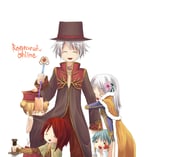 2000s_(style) 2boys 3girls arm_hug black_coat blacksmith_(ragnarok_online) blonde_hair brown_cape brown_capelet cape capelet closed_eyes coat commentary_request copyright_name cowboy_shot cross cross_necklace double_bun flower fur-trimmed_cape fur_trim gold_trim green_hair hair_bun hair_flower hair_ornament hat holding holding_staff jewelry long_hair long_sleeves looking_at_viewer multicolored_coat multiple_boys multiple_girls necklace open_mouth pink_flower priest_(ragnarok_online) qingdai_guanmao ragnarok_online red_coat red_hair red_hat short_hair simple_background slap_mark smile staff swordsman_(ragnarok_online) taekwon_(ragnarok_online) tagune325 top_hat two-tone_coat white_background white_hair wizard_(ragnarok_online) rating:g score:1 post #10175628