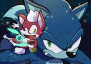 2boys animal_ears animal_nose candy chip_(sonic) chocolate chocolate_bar closed_mouth commentary_request fang fang_out food furry furry_male green_eyes highres holding holding_candy holding_food kanamikkana7 looking_at_another male_focus multiple_boys one_eye_closed open_mouth smile sonic_(series) sonic_the_hedgehog sonic_the_werehog sonic_unleashed tail werehog yellow_eyes rating:g score:3 post #8257290