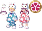 1boy 2girls animal_ear_headwear animal_ears animal_hat animal_print animal_slippers aqua_eyes arms_at_sides asgard bf._(sogogiching) blonde_hair blue_pajamas blue_pants blue_pupils blush bow buttoned_cuffs buttons clenched_hand closed_mouth collared_dress collared_pajamas crossover dress fake_animal_ears hair_bow hair_ribbon hat legs_apart low_twintails medium_hair multiple_girls nexon nightgown official_art pajamas pants petticoat pink_dress production_art purple_eyes purple_hair purple_pupils rabbit_ears rabbit_hat rabbit_print red_ribbon ribbon sailor_collar second-party_source shield short_hair simple_background sleeve_cuffs slippers smile standing twintails usadango white_background white_sailor_collar white_slippers rating:g score:0 post #10173935