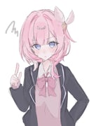 1girl alternate_costume blue_coat blue_eyes blush bow bowtie breasts cardigan coat commentary_request cyrene_(aedes_elysiae)_(honkai:_star_rail) cyrene_(honkai:_star_rail) hair_ornament highres honkai:_star_rail honkai_(series) looking_at_viewer multicolored_hair pink_bow pink_bowtie pink_cardigan pink_hair school_uniform short_hair simple_background small_breasts solo toha_tm11 two-tone_hair white_background white_hair rating:g score:1 post #10175968