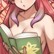 1girl :o armpits bare_shoulders boobs_in_book_(meme) book breast_focus breasts cleavage collarbone commission eyes_out_of_frame fairy fairy_wings fire_emblem fire_emblem_heroes head_out_of_frame holding holding_book ko-fi_commission long_hair medium_breasts meme mirabilis_(fire_emblem) nude open_book open_mouth parted_lips pink_hair pointy_ears rotomdocs simple_background solo upper_body very_long_hair white_background wings rating:q score:18 post #10129401