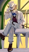 1boy absurdres animal_nose banister black_ribbon blue_bow blue_bowtie bow bowtie brown_shoes cane cat_boy collared_shirt commentary_request crossed_legs full_body furry furry_male gloves green_eyes hat hat_ribbon highres holding holding_cane indoors jacket long_sleeves looking_at_viewer male_focus mya_x_x neko_no_ongaeshi open_mouth pants pointy_shoes red_vest ribbon shirt shoes sitting socks solo suit_jacket the_baron_(mimi_wo_sumaseba) top_hat vest waistcoat whiskers white_gloves white_hat white_jacket white_pants white_shirt white_socks window rating:g score:0 post #9692104