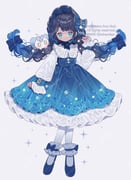 1girl artist_name black_hair blue_bonnet blue_hair blue_shoes blue_skirt blush bonnet braid closed_mouth collared_shirt commentary commission frilled_shirt_collar frilled_skirt frilled_sleeves frills full_body gradient_hair green_eyes highres long_hair long_sleeves looking_at_viewer multicolored_hair pantyhose re:flow salvia_(re:flow) sample_watermark shirt shoes simple_background skeb_commission skirt smile solo standing twin_braids upache virtual_youtuber watermark watermark_grid white_background white_pantyhose white_shirt rating:g score:2 post #10171694