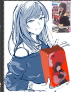 1girl art_program_in_frame bang_dream! bang_dream!_it's_mygo!!!!! bracelet closed_mouth commentary_request crane_game figure highres jewelry lilachinami long_hair off-shoulder_shirt off_shoulder okada_mei partially_colored photo-referenced reference_inset shirt timoris_(bang_dream!) voice_actor yahata_umiri rating:g score:1 post #10158694