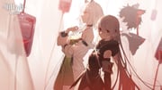 1boy 2girls aak_(arknights) animal_ears arknights armband backlighting black_choker black_dress black_hair blood blood_bag cat_boy cat_ears chinese_commentary choker commentary_request copyright_name cowboy_shot cross cross_earrings dress earrings furry furry_male green_dress hair_between_eyes highres hood hood_down intravenous_drip jacket jewelry kal'tsit_(arknights) long_hair looking_at_viewer looking_to_the_side multiple_girls off-shoulder_dress off_shoulder official_art pendant petite pointy_ears red_eyes red_theme see-through_clothes shi-chen short_hair very_long_hair warfarin_(arknights) watermark white_hair white_jacket rating:g score:6 post #10053317