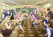 4boys 6+girls absurdres adjusting_eyewear andou_mahoro anniversary arakawa_under_the_bridge araragi_koyomi arm_up arms_up assault_lily balloon bishounen_series black_skirt black_thighhighs blonde_hair blue_hair blush_stickers book brown_eyes brown_hair brown_skirt chair classroom commentary_request company_connection crossover desk donut ef_(visual_novel) fate/extra fate/extra_last_encore fate_(series) food glasses green_skirt hazuki_(tsukuyomi) hidamari_sketch highres hitotsuyanagi_riri holding holding_book holding_donut holding_food indoors itoshiki_nozomu juliet_sleeves jumping kaname_madoka key_visual kirisaki_chitoge kiriyama_rei kishinami_hakuno_(male) kusagakure_satoko loafers long_hair long_sleeves looking_at_viewer looking_back mahoromatic mahou_sensei_negima! mahou_shoujo_madoka_magica maria_holic monogatari_(series) multiple_boys multiple_crossover multiple_girls negi_springfield ninja_to_koroshiya_no_futarigurashi nino_(arakawa) nisekoi official_art on_chair on_desk one_side_up orange_eyes orange_scarf oshino_shinobu outstretched_arm pani_poni_dash! pants pennant pink_eyes pink_hair pink_shirt plaid_clothes plaid_skirt pleated_skirt promotional_art puffy_sleeves purple_hair rebecca_miyamoto sangatsu_no_lion sayonara_zetsubou_sensei scarf school_chair school_desk school_uniform second-party_source senjougahara_hitagi shaft_(company) shidou_mariya shindou_chihiro shirt shoes short_hair short_sleeves short_twintails side_ponytail sitting skirt smile soutouin_manabu squatting string_of_flags striped_clothes striped_pants thighhighs trap tsukuyomi_moonphase twintails watanabe_akio white_shirt white_thighhighs window yuno_(hidamari_sketch) rating:g score:7 post #10167476