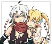 1boy 1girl ahoge animal_ears assassin_cross_(ragnarok_online) bell bikini black_bikini black_gloves blonde_hair blue_eyes brown_eyes cat_boy cat_ears cat_girl cat_tail closed_mouth commentary_request dancer_(ragnarok_online) ear_bell elbow_gloves gloves grey_shirt hands_on_another's_shoulders jewelry jingle_bell long_hair looking_at_viewer nama_mana necklace open_mouth pendant ragnarok_online red_scarf scarf see-through_clothes see-through_sleeves shirt short_hair simple_background sleeveless sleeveless_shirt smile sunglasses swimsuit tail twintails upper_body white_background white_hair rating:s score:0 post #10175715