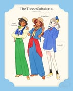 3girls blue_eyes bow disney donald_duck genderswap green_hair hat highres humanization jose_carioca long_sleeves looking_at_viewer meecosme mickey_mouse_&_friends multiple_girls open_mouth panchito_pistoles red_hair saludos_amigos shirt short_hair simple_background smile sombrero the_three_caballeros rating:g score:2 post #10141492