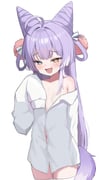 1girl :d ahoge blue_eyes breasts button_gap colored_tips commentary_request cone_hair_bun double_bun fang fox_girl fox_tail gamble_0 hair_bun hair_ornament hair_rings hand_up heterochromia highres korean_commentary long_hair long_sleeves looking_at_viewer mesugaki multicolored_hair navel nervous_smile no_pants off_shoulder open_clothes open_mouth open_shirt partially_unbuttoned pom_pom_(clothes) pom_pom_hair_ornament shirt shirt_slip simple_background sleeves_past_fingers sleeves_past_wrists small_breasts smile stellive sweat tail tenko_shibuki thighhighs two-tone_hair virtual_youtuber white_background white_hair white_shirt white_thighhighs yellow_eyes rating:s score:3 post #10172673