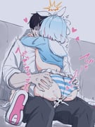 1boy 1girl anger_vein arms_around_neck arona_(blue_archive) ass bar_censor black_hair black_pants blue_archive blue_hair blue_shirt bow breasts censored clothed_sex clothes_lift clothing_aside cum cum_in_pussy cum_overflow faceless hair_bow hands_on_another's_ass heart hetero kiss long_sleeves miniskirt multicolored_hair panties panties_aside pants pink_hair sensei_(blue_archive) serizawa_nazuna sex shirt shoes short_hair sitting skirt skirt_lift small_breasts straddling streaked_hair striped_clothes striped_panties underwear upright_straddle vaginal white_bow white_shirt white_skirt rating:e score:198 post #10167584