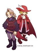 2boys archived_source arm_at_side artist_name ascot belt bf._(sogogiching) black_boots black_gloves black_hood black_jacket black_pants black_sleeves blonde_hair boots bow brown_bag brown_belt brown_bow brown_eyes buckle buckle_boot bycocket cape closed_mouth coat collared_coat collared_sweater commentary_request copyright_name feathers final_fantasy final_fantasy_iii full_body gloves gold_buckle grey_hair grey_pants hair_between_eyes hand_on_own_hip hat hat_feather high_collar hood hood_down hooded_jacket ingus jacket korean_commentary legs_apart light_frown looking_at_viewer looking_to_the_side low_ponytail luneth male_focus multiple_boys pants ponytail purple_eyes purple_pupils purple_sash purple_sweater red_cape red_coat red_hat red_shirt red_sleeves ribbed_sweater sash shirt signature simple_background single_hair_intake sleeve_cuffs smile square_enix standing sweater turtleneck turtleneck_sweater waist_bag white_ascot white_background white_feathers wing_collar rating:g score:1 post #10086172