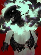 1girl amputee bomb_devil_(chainsaw_man) breasts chainsaw_man double_amputee explosion highres metre object_head red_background small_breasts solo teeth rating:s score:1 post #10175862