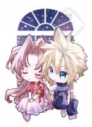 1boy 1girl absurdres aerith_gainsborough arestear0701 artist_name baggy_pants bangle bare_shoulders barefoot belt blonde_hair blue_pants blue_shirt border bracelet breasts brown_belt brown_hair chibi chibi_only choker cleavage closed_eyes closed_mouth cloud_strife commentary couple cropped_jacket dress earrings english_commentary final_fantasy final_fantasy_vii final_fantasy_vii_rebirth final_fantasy_vii_remake flower_choker full_body hair_between_eyes hand_in_another's_hair hetero highres jacket jewelry long_dress long_hair medium_breasts pants parted_bangs parted_lips pink_dress red_jacket shirt short_hair short_sleeves sidelocks single_earring sleeveless sleeveless_turtleneck smile snowing spiked_hair turtleneck white_border window rating:g score:2 post #10174767