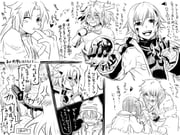2girls 3boys airi_(ragnarok_online) arch_bishop_(ragnarok_online) armor arugoru blood blood_on_face blush_stickers breastplate coat commentary_request deviruchi_hat eye_mask greyscale hat heart long_hair mask monochrome multiple_boys multiple_girls open_mouth ragnarok_online rufaku sabiku short_hair smile spica_parfait spiked_gauntlets susukinohukurou translation_request upper_body rating:s score:0 post #9934723