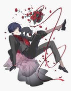 1boy absurdres alternate_costume arm_at_side arm_support ascot belt bishounen black_belt black_cat black_gloves black_hair black_hat black_jacket black_pants black_shoes black_sleeves black_suit bright_pupils cat choppy_bangs clothes_pull contemporary dress_shirt eyeliner eyeshadow falling_petals flower formal_clothes genshin_impact gloves grey_pantyhose hair_intakes half_gloves hand_on_own_leg hat hei_lang highres jacket layered_sleeves long_sleeves looking_at_viewer makeup male_focus open_clothes open_jacket open_mouth oxfords pants pants_pull pantyhose petals pink_sash purple_hair red_ascot red_eyeliner red_eyeshadow red_flower red_jacket red_petals red_ribbon red_rose red_sleeves ribbon rose sash scaramouche_(genshin_impact) shirt shoes smirk solo suit suit_jacket trilby two-sided_fabric two-sided_jacket undershirt white_background white_mouth white_pupils rating:g score:3 post #9703674
