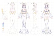 1girl absurdres blue_eyes blush breasts cleavage cleavage_cutout clothing_cutout commentary_request detached_sleeves dress full_body garter_straps hair_ornament highres hobble_dress hoshina_selene_(vtuber) indie_virtual_youtuber jewelry large_breasts long_dress long_hair looking_at_viewer necklace official_art pointy_ears reference_sheet second-party_source sleeveless sleeveless_dress solo thighhighs tsucasa_(1_1ito) virtual_youtuber white_dress white_hair white_sleeves white_thighhighs rating:s score:3 post #10001079
