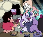 1boy 3girls afro alternate_costume amethyst_(steven_universe) barefoot casual child colored_skin commentary cosmetics discount-supervillain english_commentary forehead_jewel frown game_console gamecube gamecube_controller garnet_(steven_universe) gem gem_(steven_universe) multiple_girls nail_polish nail_polish_bottle pearl_(steven_universe) pointy_nose purple_gemstone purple_skin red_skin shirt short_hair sleepover smile steven_quartz_universe steven_universe t-shirt teeth toon_(style) video_game_cover_(object) white_gemstone white_skin rating:s score:1 post #9943566