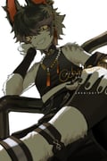 1boy aak_(arknights) aak_(healing_hand_evil_heart)_(arknights) arknights artist_name bare_shoulders black_eyes black_hair black_nails black_pants black_shirt chair chinese_clothes chinikuniku colored_sclera commentary_request copyright_name dated earrings eyeshadow fingernails furry furry_male hair_between_eyes hand_on_own_face hand_up highres jewelry komainu_boy komainu_ears looking_at_viewer makeup male_focus mandarin_collar nail_polish necklace official_alternate_costume on_chair pants pearl_necklace red_eyeshadow shirt short_hair simple_background single_earring sitting sleeveless sleeveless_shirt smile solo tassel tassel_earrings teeth white_background white_fur yellow_sclera rating:g score:2 post #10076458