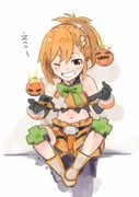 1girl ;d bare_shoulders black_gloves boots commentary_request explosive full_body gloves green_shorts grenade grin ito_ryo looking_at_viewer midriff misogi_(halloween)_(princess_connect!) misogi_(princess_connect!) navel one_eye_closed orange_boots orange_hair ponytail princess_connect! puffy_shorts shorts smile solo rating:s score:4 post #9965616