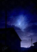 alu.m_(alpcmas) building commentary_request highres house night night_sky no_humans original power_lines scenery signature sky star_(sky) starry_sky utility_pole rating:g score:1 post #10174681