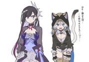 2girls animal_ear_fluff animal_ears black_gloves black_hair black_leotard blue_dress blue_eyes boots breasts cat_ears cat_girl cat_tail cipher_(honkai:_star_rail) cleavage commentary_request dodou_00 dress fang fingerless_gloves gloves gold_boots grey_hair hair_ornament highres honkai:_star_rail honkai_(series) hooded_leotard hysilens_(honkai:_star_rail) large_breasts leotard long_hair multiple_girls open_mouth see-through_body short_hair tail thighs translation_request very_long_hair yellow_nails rating:s score:1 post #10175970