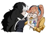 1boy 1girl ace_attorney anger_vein athena_cykes bbaen0w0 black_hair black_jacket blue_bow blue_hairband blue_necktie bow bow_hairband cheek_pinching closed_eyes collared_shirt commentary_request grey_hair hair_between_eyes hair_bow hairband jacket korean_commentary long_hair multicolored_hair necktie open_clothes open_jacket orange_hair pinching ponytail shirt side_ponytail simon_blackquill teeth two-tone_hair upper_body white_background white_shirt yellow_jacket rating:g score:0 post #10175576