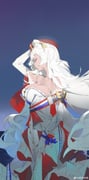 1girl 2242592427 absurdres animal_ears arknights arm_at_side arm_up artist_name bare_arms bare_shoulders bear_ears bear_girl blue_background blue_ribbon blue_sash blue_trim breasts cape cleavage closed_eyes closed_mouth collarbone commentary cowboy_shot diamond_print double-parted_bangs dress ear_ornament elbow_gloves fez_hat floating_hair frilled_dress frills gloves gold_beads gold_buttons gold_tiara gold_trim hair_floating_upwards hand_on_own_head hand_on_own_thigh hat highres jewelry lace-trimmed_dress lace_trim large_breasts layered_dress light_blush long_dress long_hair mature_female multicolored_sash nose official_alternate_costume pale_skin raised_eyebrows red_cape red_hat red_sash ribbon rosa_(arknights) rosa_(masterpiece)_(arknights) sash sidelocks simple_background sleeveless sleeveless_dress solo standing straight_hair strapless strapless_dress tassel two-tone_cape ursus_logo very_long_hair watermark weibo_username weibo_watermark white_cape white_dress white_gloves white_gown white_hair white_sash rating:s score:11 post #10162123