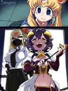2koma 3girls absurdres artist_name bishoujo_senshi_sailor_moon black_gloves black_necktie black_skirt blonde_hair blue_eyes blue_sailor_collar bongftah breasts choker comic commentary crossover derivative_work earrings gloves heart heart_choker heart_tattoo highres hiiragi_utena horns jewelry kaijin_hime_do-s long_skirt looking_at_viewer magia_baiser magical_girl mahou_shoujo_ni_akogarete mask meme midriff mouth_mask multiple_crossover multiple_girls navel necktie one-punch_man open_mouth purple_hair red_choker red_eyes sailor_collar sailor_moon sailor_moon_redraw_challenge_(meme) sailor_senshi_uniform scared screenshot_redraw shirt skirt symbol-only_commentary tattoo tsukino_usagi twintails white_shirt yellow_horns rating:s score:19 post #10167115