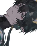 1boy black_hair black_shirt blue_eyes closed_mouth collared_shirt commentary_request dan_heng_(honkai:_star_rail) dan_heng_(permansor_terrae)_(honkai:_star_rail) ear_covers eyeliner floating_hair hair_between_eyes highres honkai:_star_rail honkai_(series) horns iota_1600 light_smile long_hair looking_to_the_side makeup male_focus official_alternate_costume ponytail portrait shirt sideways simple_background single_ear_cover solo white_background yellow_horns zipper_pull_tab rating:g score:3 post #10163284