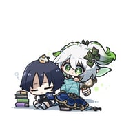 1boy 1girl animal_on_head anklet arikuigames1105 armor belt bird bird_on_head black_belt black_bridal_gauntlets black_hair blanket blue_cape blue_hat blue_sleeves blunt_ends book book_stack bracelet bridal_gauntlets cape chibi chibi_only closed_eyes closed_mouth cross-shaped_pupils crossed_arms deformed detached_sleeves dress finch floating furisode genshin_impact gold gold_trim green_cape green_eyes green_hair green_sleeves hair_ornament half_crown_braid hand_on_own_arm hat heart heart_hair_ornament high_side_ponytail highres holding holding_blanket japanese_armor japanese_clothes jewelry jingasa kimono kote kurokote layered_sleeves leaf leaf_hair_ornament leg_warmers levitation light_blush long_hair looking_at_another mandala multicolored_hair nahida_(genshin_impact) on_head scaramouche_(genshin_impact) short_sleeves sidelocks sitting sleeping smile socks streaked_hair symbol-shaped_pupils tareme toeless_socks twitter_username unworn_hat unworn_headwear wanderer_(genshin_impact) watermark white_dress white_hair white_kimono white_leg_warmers white_sleeves white_socks white_trim wispy_bangs rating:g score:-1 post #10169234