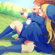 2girls absurdres arle_nadja armor belt blonde_hair blue_boots blue_hat blue_robe blue_skirt blush boots breastplate breasts brown_eyes brown_hair commentary_request grabbing_another's_breast grabbing_another's_face groping half_updo hat head_grab highres hug long_hair looking_to_the_side madou_monogatari medium_breasts multiple_girls on_ground open_mouth phrygian_cap ponytail puyopuyo puyopuyo_sun robe short_hair sidelocks sitting skirt spread_legs sweat tamamiyau witch witch_(puyopuyo) rating:q score:2 post #10135234
