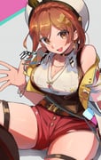 1girl atelier_(series) atelier_ryza atelier_ryza_3 bare_arms bare_shoulders beret bracelet braid breast_pocket breasts brown_eyes brown_gloves brown_hair brown_thighhighs brown_vest choker cleavage clover_hair_ornament collarbone crown_braid earrings gloves hair_ornament hat highres hirotaka_(hrtk990203) jewelry large_breasts leather_belt multiple_bracelets multiple_necklaces necklace pocket red_shorts reisalin_stout short_hair short_shorts shorts single_glove sleeveless smile solo star_(symbol) star_choker star_earrings star_necklace thighhighs thighs vest white_hat x_hair_ornament rating:s score:8 post #10173033