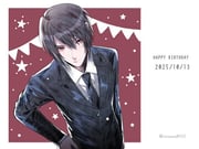1boy birthday black_hair black_jacket black_necktie closed_mouth collared_shirt commentary_request dated final_fantasy final_fantasy_vii hand_on_own_hip happy_birthday jacket male_focus necktie nnnmmg0725 red_eyes shirt short_hair solo star_(symbol) suit_jacket turks_(ff7) twitter_username upper_body vincent_valentine white_shirt rating:g score:2 post #10113829