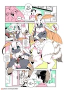 2girls abdomen_tail alternate_language antennae arthropod_girl arthropod_limbs black_sclera colored_sclera colored_skin comic commentary digitigrade english_commentary english_text extra_arms fast_food fewer_digits fur_collar heart highres insect_wings ketchup limited_palette modern_mogal monster_girl moth_antennae moth_girl moth_wings multiple_girls neck_fur packet patreon_logo patreon_username proboscis sauce shepherd0821 speech_bubble spoken_heart thought_bubble wcdonald's web_address white_eyes white_skin wings rating:s score:4 post #10170676
