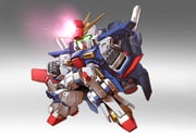 absurdres chibi chinese_commentary clenched_hands commentary_request full_body glowing glowing_eyes gradient_background green_eyes gundam gundam_zz highres making-of_available mecha mecha_focus mobile_suit no_humans robot science_fiction sd_gundam solo thrusters v-fin zakuma zz_gundam rating:g score:3 post #10168951