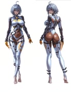 1girl absurdres ahoge ass barefoot bodysuit breasts claw_(weapon) closed_mouth commentary covered_navel feet grey_bodysuit grey_hair hair_between_eyes highres honkai_(series) honkai_impact_3rd large_breasts looking_at_viewer looking_back mole mole_under_mouth multiple_views raven_(honkai_impact) red_eyes short_hair simple_background stirrup_legwear thigh_gap toeless_legwear toes weapon white_background wo_jiushi_kanbudong rating:s score:41 post #9635021