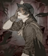 1boy absurdres ascot black_eyes black_hair black_hat brown_gloves brown_shirt candle claws from_side gloves hand_on_own_face hat head_back highres identity_v kiichi_ichi male_focus norton_campbell profile reaching reaching_towards_another scar scar_across_eye scar_on_face shadow_hands shirt sleeves_rolled_up sweat tearing_up upper_body yellow_ascot rating:g score:0 post #10176371