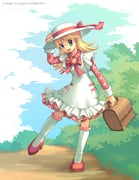 1girl apron archived_source artist_name ashita_no_nadja bad_link bag blonde_hair blue_eyes blue_sky bow bowtie briefcase brooch brown_bag bush cloud collared_dress copyright_notice day dirt_road dress english_text frilled_apron frilled_socks frills full_body gem grid_print hat hat_ribbon heart heart_brooch holding holding_bag holding_briefcase jewelry kneehighs legs_apart long_hair nadja_applefield open_mouth outdoors pocket porkpie_hat print_dress print_sleeves red_bow red_bowtie red_dress red_gemstone red_ribbon red_shoes red_sleeves ribbon road shoes sky sleeve_cuffs socks solo straight_hair tiv white_apron white_hat white_socks wing_collar rating:g score:1 post #10147597