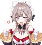 1girl anger_vein bare_shoulders black_collar blue_eyes blush breasts brown_hair cleavage collar commentary_request detached_collar detached_sleeves dress frilled_sleeves frills gem genshin_impact gloves headdress highres long_sleeves open_mouth red_gemstone sandrone_(genshin_impact) short_hair_with_long_locks simple_background solo strapless strapless_dress upper_body user_vtex3322 white_background white_gloves white_headdress rating:g score:5 post #10174872