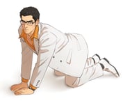 1boy all_fours bespectacled black_hair donlemefo draw_your_babygirl_(meme) dress_shirt dress_shoes facial_hair formal_clothes glasses hands_on_floor hands_on_ground highres kiryu_kazuma kneeling male_focus meme partially_unbuttoned pinstripe_pattern pinstripe_suit ryuu_ga_gotoku_(series) ryuu_ga_gotoku_0 shirt sideburns_stubble solo stubble suit white_suit rating:g score:0 post #10146764