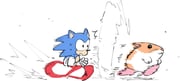 :3 black_eyes hamster kaibootsu kirby_(series) kirby_air_ride kirby_air_riders motion_blur motion_lines no_humans notice_lines rick_(kirby) running simple_background sonic_(series) sonic_the_hedgehog sweatdrop wheel_o_feet white_background rating:g score:1 post #10175180