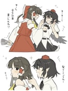 2girls anger_vein angry ascot bird_wings black_hair black_wings bow brown_eyes brown_hair collared_shirt commentary detached_sleeves eye_contact flying_sweatdrops frilled_bow frilled_hair_tubes frilled_skirt frills hair_bow hair_tubes hakurei_reimu hand_in_another's_hair hat highres holding holding_newspaper long_hair looking_at_another multiple_girls newspaper puffy_short_sleeves puffy_sleeves red_bow red_eyes red_hat red_skirt sakic43899 shameimaru_aya shirt short_sleeves skirt skirt_set sweatdrop tokin_hat touhou translation_request trembling white_shirt wings yellow_ascot rating:g score:6 post #10169297