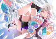 1girl ass black_panties black_shorts blunt_bangs bob_cut commentary_request crossed_legs cup feet gradient_hair grey_hair handheld_game_console highres holding holding_cup holding_handheld_game_console ice ice_cube jacket l.f. legs long_sleeves looking_at_viewer mole mole_under_eye multicolored_hair nintendo_switch original panties parted_lips pink_eyes pink_hair pink_jacket shoes short_hair shorts solo thighs two-tone_hair underwear white_shoes rating:s score:3 post #10174796