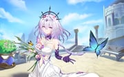 1girl absurdres bare_shoulders black_tiara blue_butterfly blue_sky breasts bug butterfly castorice_(honkai:_star_rail) closed_mouth day dress elbow_gloves gloves hair_between_eyes highres holding honkai:_star_rail honkai_(series) incredibly_absurdres large_breasts long_hair outdoors pointy_ears purple_eyes purple_gloves purple_hair qishier_shi_ya_tuo sidelocks sky smile solo tiara white_dress yellow_butterfly rating:s score:7 post #10158131