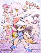 5girls 6+boys acrobat_(quinty) artist_(quinty) artist_name bald bald_female ballerina ballerina_(quinty) ballet beret black_hair black_shirt blonde_hair blue_eyes blue_hat blue_shoes blue_shorts blue_tank_top bracelet breasts brown_eyes brown_hair carton_(quinty) child clenched_hand closed_mouth commentary copyright_name crayon crayon_drawing dated drawing_(action) dress everyone goggles graffiti green_necktie grin hat headband heika_(heikahp) holding holding_crayon horns jenny_(quinty) jewelry jumper_(quinty) leotard long_hair looking_at_viewer medium_hair mimi_(quinty) mohawk multiple_boys multiple_girls necktie newsboy_cap open_hand open_mouth own_hands_together pantyhose parton_(quinty) pink_dress pink_hair pink_headband pink_leotard pink_pantyhose pink_shoes plump_(quinty) quinty quinty_(character) red_leotard red_shorts shirt shoes short_hair short_shorts short_sleeves shorts single_horn small_breasts smile standing strapless strapless_leotard studded_bracelet swim_cap swim_goggles swimmer_(quinty) tank_top traditional_media walkman_(quinty) white_hat yellow_eyes rating:g score:1 post #9927125
