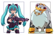1boy 1girl aqua_eyes aqua_hair bare_shoulders black_skirt black_sleeves black_thighhighs commentary cpt_hamburger crossover detached_sleeves furry furry_male goggles goggles_on_head grey_shirt gun hatsune_miku highres holding holding_gun holding_weapon jewelry long_hair looking_at_another necklace pump_action shirt shotgun skirt sleeveless sleeveless_shirt snapcube sonic_(series) sonic_riders_(series) spas-12 storm_the_albatross thighhighs twintails vocaloid weapon white_background rating:g score:37 post #8109721